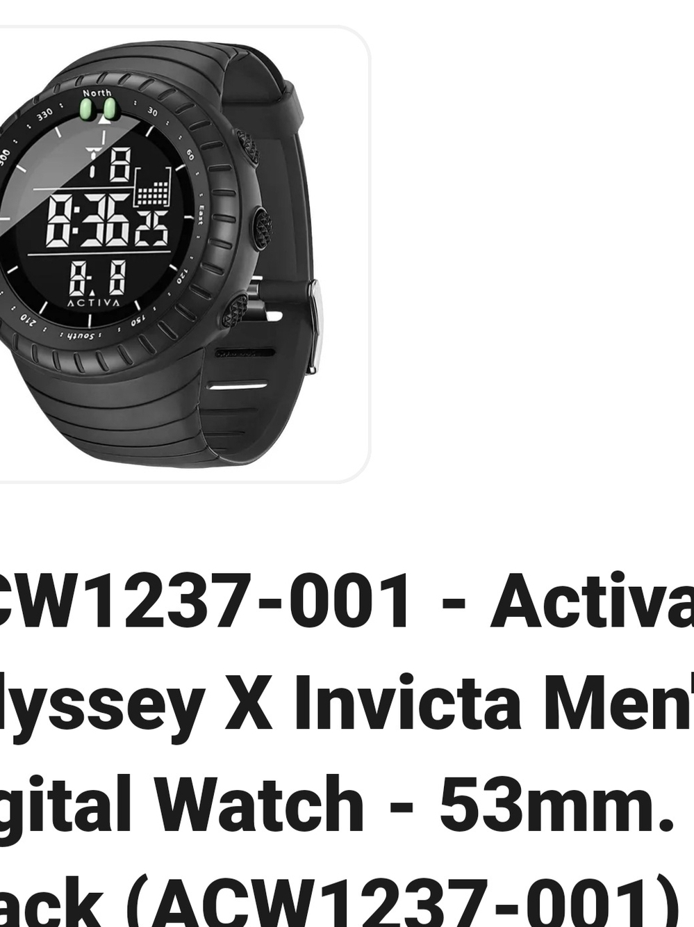 Invicta Black Digital Sports Watch with Green Accents